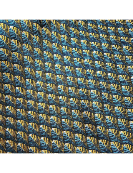 Tissu, Jacquard Gobelin Gatsby Art Déco, Canard/Or, Laize 140 cm, 100% Polyester 250g/m²