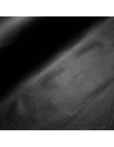 Tissu, Simili Cuir Uni, Noir Intense, Laize 140 cm, 76% PVC 22% Polyester 2% PU