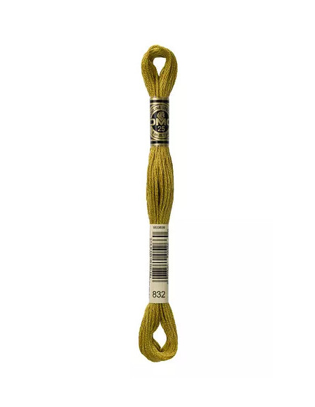 Fil à broder, Mouliné Spécial DMC Art 117, 8 m, Vert bronze clair (832)