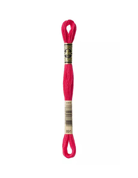 Fil à broder, Mouliné Spécial DMC Art 117, 100% Coton à longues fibres, double mercerisation, 8 m, Rose géranium (891)