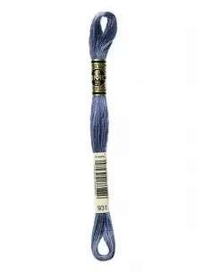 Fil à broder, Mouliné Spécial DMC Art 117, 8 m, Bleu gris (931)