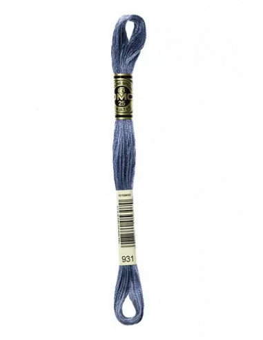 Fil à broder, Mouliné Spécial DMC Art 117, 8 m, Bleu gris (931)