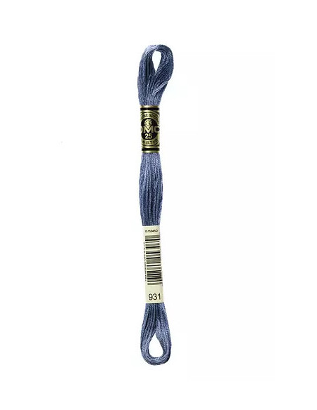Fil à broder, Mouliné Spécial DMC Art 117, 8 m, Bleu gris (931)