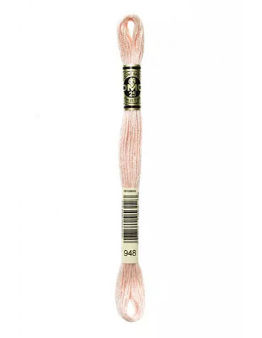 Fil à broder, Mouliné Spécial DMC Art 117, 8 m, Plume rose, 948