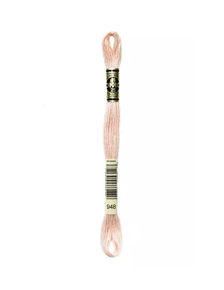 Fil à broder, Mouliné Spécial DMC Art 117, 8 m, Plume rose, 948