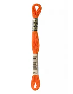 Fil à broder, Mouliné Spécial DMC Art 117, 8 m, Orange fluo (970)