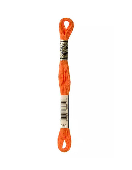Fil à broder, Mouliné Spécial DMC Art 117, 8 m, Orange fluo (970)
