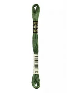 Fil à broder, Mouliné Spécial DMC Art 117, 8 m, Vert basilic (987)