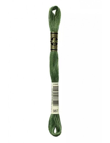 Fil à broder, Mouliné Spécial DMC Art 117, 8 m, Vert basilic (987)