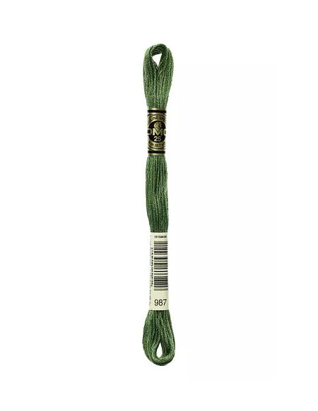 Fil à broder, Mouliné Spécial DMC Art 117, 8 m, Vert basilic (987)