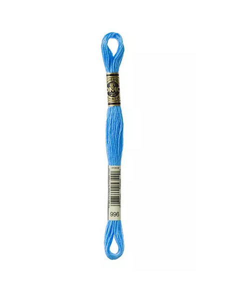 Fil à broder, Mouliné Spécial DMC Art 117, 8 m, Bleu des mers du Sud (996)