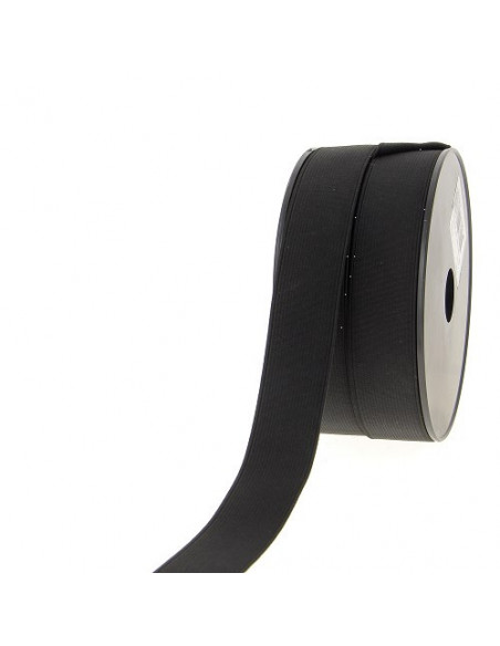 Élastique côtelé, 25mm, noir