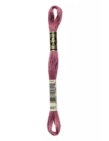 Fil à broder, Mouliné Spécial DMC Art 117, 8 m, Vin de framboise (3687)