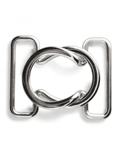 Clips pour bikinis et ceintures, 25mm, argenté