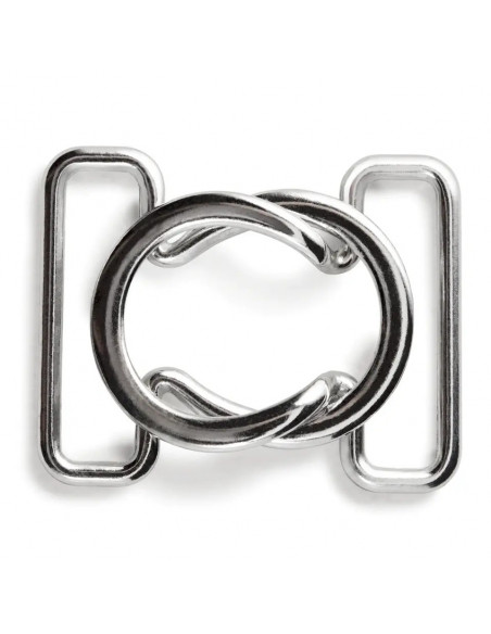 Clips pour bikinis et ceintures, 25mm, argenté