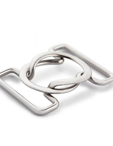 Clips pour bikinis et ceintures, 25mm, argenté