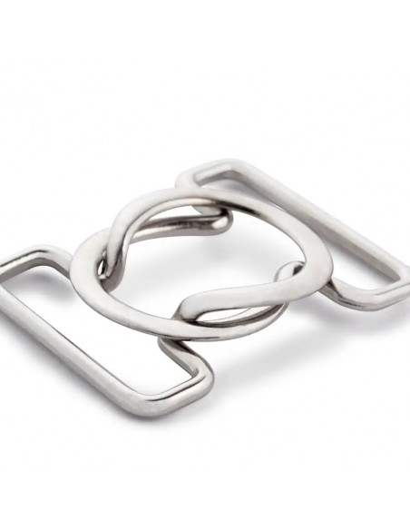 Clips pour bikinis et ceintures, 25mm, argenté