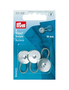 Bouton flexi Prym 19 mm argent, métal | Zephyr Tissus