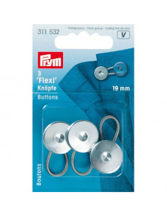 Boutons flexi avec boucle, 19mm