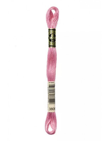Fil à broder, Mouliné Spécial DMC Art 117, 8 m, Oeillet de poète rose (3806)