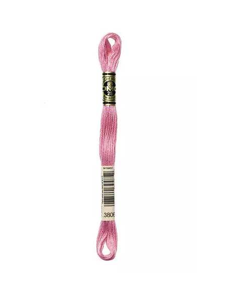 Fil à broder, Mouliné Spécial DMC Art 117, 8 m, Oeillet de poète rose (3806)