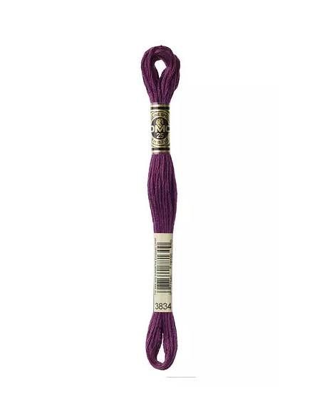 Fil à broder, Mouliné Spécial DMC Art 117, 8 m, Raisin (3834)