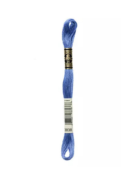 Fil à broder, Mouliné Spécial DMC Art 117, 8 m, Bleu chardon (3838)