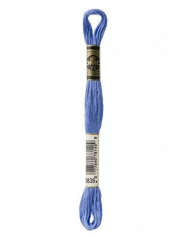 Fil à broder, Mouliné Spécial DMC Art 117, 8 m, Bleu méditerranée (3839)