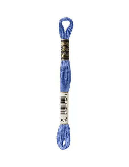 Fil à broder, Mouliné Spécial DMC Art 117, 8 m, Bleu méditerranée (3839)