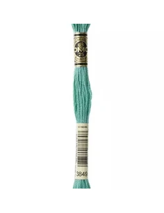 Fil à broder, Mouliné Spécial, Vert Turquoise Métallisé, 3849, DMC