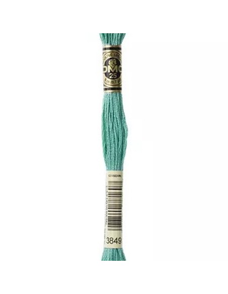 Fil à broder, Mouliné Spécial, Vert Turquoise Métallisé, 3849, DMC