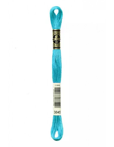 Fil à broder, Mouliné Spécial DMC Art 117, 8 m, Turquoise (3845)