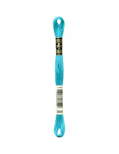 Fil à broder, Mouliné Spécial DMC Art 117, 8 m, Turquoise (3845)