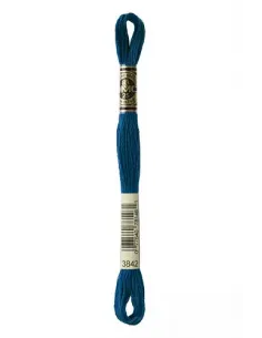 Fil à broder, Mouliné Spécial DMC Art 117, 8 m, Bleu de Prusse (3842)
