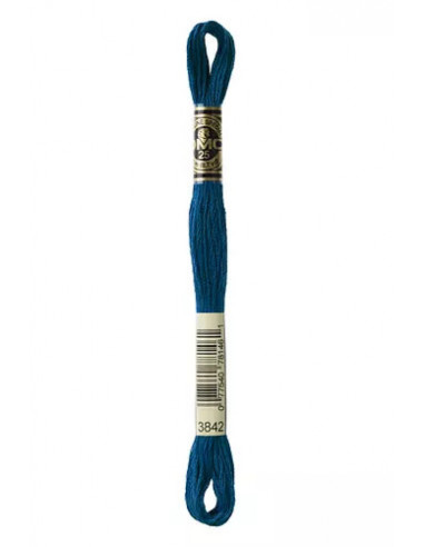 Fil à broder, Mouliné Spécial DMC Art 117, 8 m, Bleu de Prusse (3842)