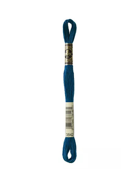 Fil à broder, Mouliné Spécial DMC Art 117, 8 m, Bleu de Prusse (3842)
