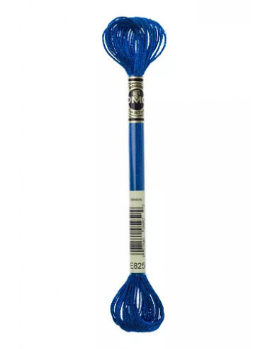 Fil à broder, Mouliné Effet Lumière DMC Art 317W, 100% Polyester, 8 m, Bleu Gentiane Métallisé (E825)