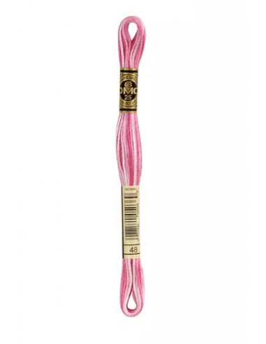Fil à broder, Mouliné Spécial DMC Art 117, 8 m, Rose indien ombré (48)