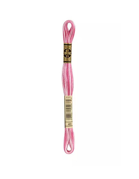 Fil à broder, Mouliné Spécial DMC Art 117, 8 m, Rose indien ombré (48)