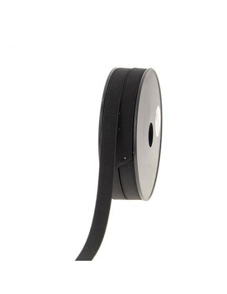Élastique côtelé, 15mm, noir