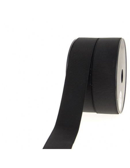 Élastique côtelé, 40mm, noir