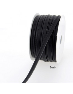 Passepoil simili cuir, 10 mm, noir