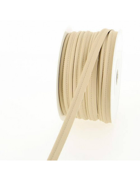 Passepoil simili cuir, 10 mm, beige clair