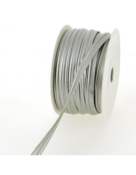 Passepoil simili cuir, 10 mm, argenté