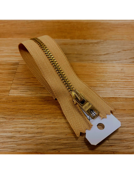 Fermeture Eclair Z14, Métal, beige antilope, 12cm