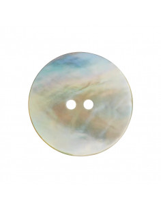 Bouton 2 trous, Ø 15mm, nacre, naturelle