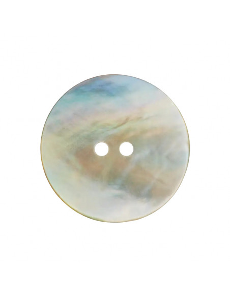 Bouton 2 trous, Ø 15mm, nacre, naturelle