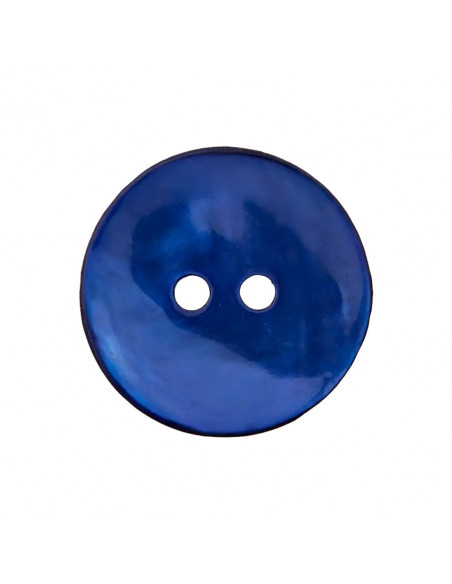 Bouton 2 trous, Ø 15mm, nacre, bleuet