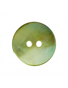 Bouton 2 trous, Ø 15mm, nacre, vert clair