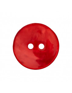 Bouton 2 trous, Ø 23mm, nacre, rouge